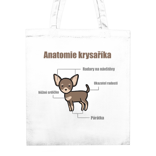 Taška z bio bavlny s potiskem Anaromie krysaříka