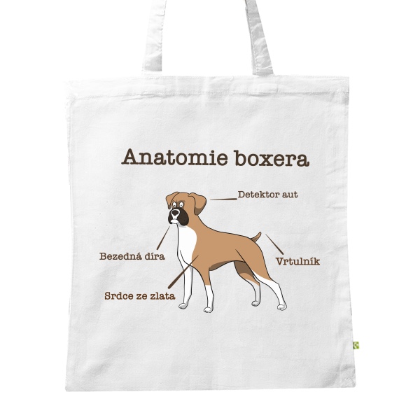 BIO plátěná taška s potiskem Anatomie boxera