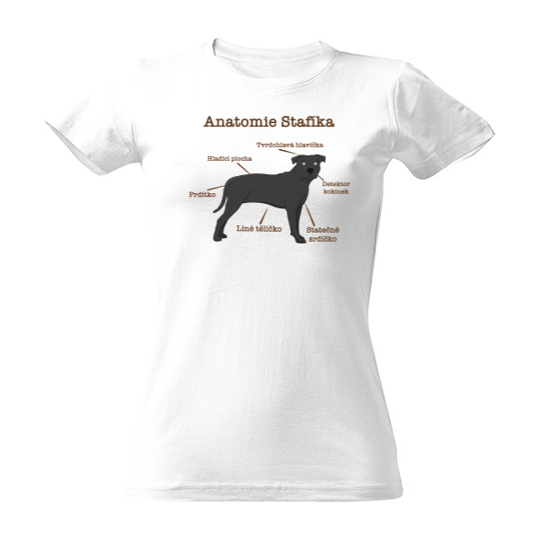 Tričko s potiskem Anatomie stafíka