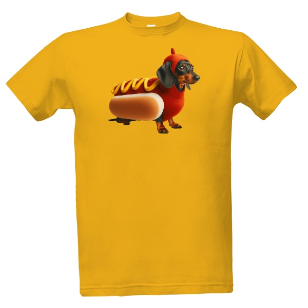Tričko s potiskem Jezevčík hotdog